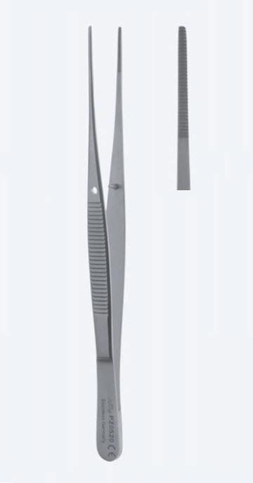 Пінцети, хірургічні, "Semken", дисекційні, делікатні, прямі, кінчик 1,0 мм, загальна довжина 150 мм, 6". Бренд - Asanus Medizintechnik Gmb, Німеччина